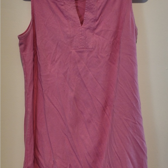 New York & Company Pink V-Neck Dress – XL Sleeveless Stretch Barbiecore Cotton - Picture 11 of 13
